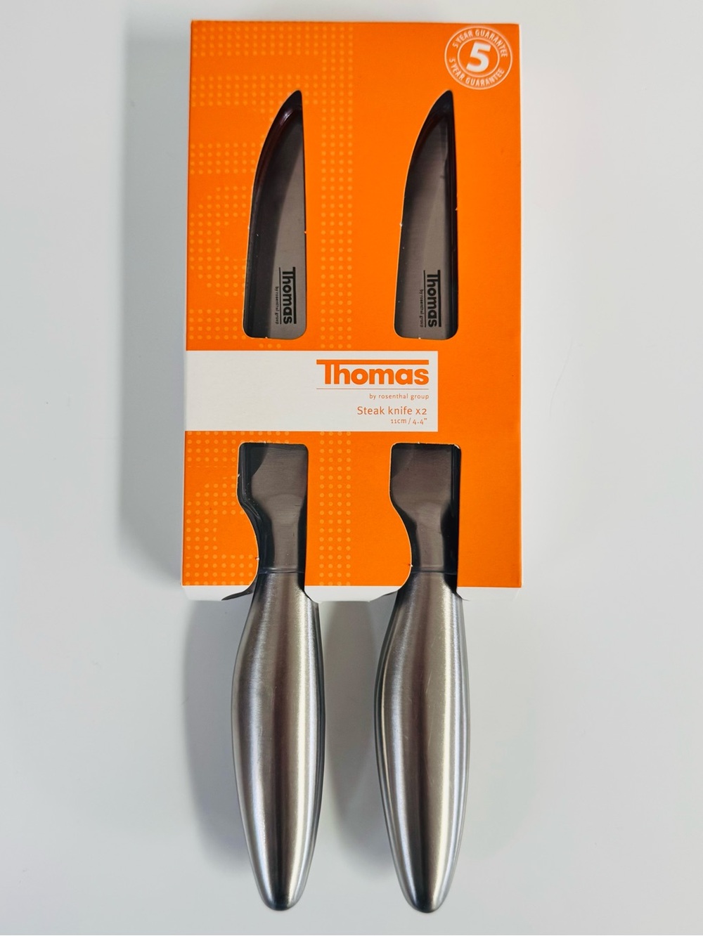 Thomas by Rosenthal Steak Knife Set Stainless Steel w/ Teardrop Handle 4.4” NWT